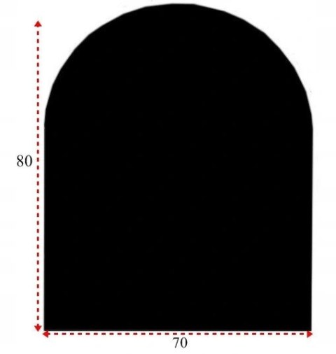 Podstawa szklana hartowana - szyba pod Piec lub Kominek 80x70 cm CZARNA Krak-Trans