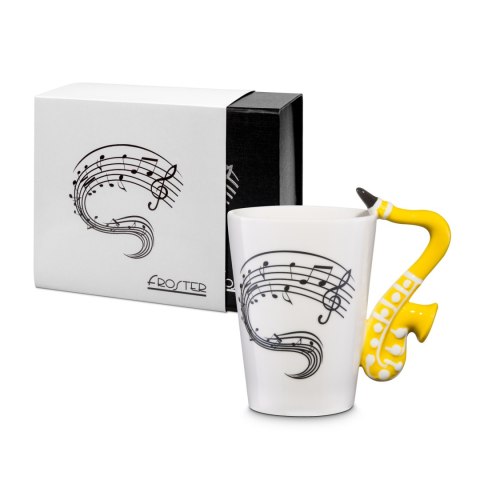 Kubek Muzyka - Saksofon - w pudełku prezentowym - prezent dla fana jazzu