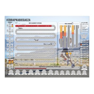Zdrapka Biegacza plakat do zdrapywania PREZENT