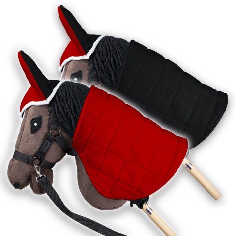Derka dwustronna i nauszniki Skippi dla Hobby Horse - czerwono - czarna