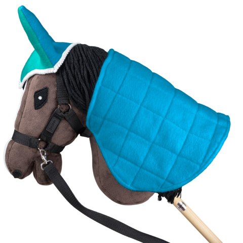 Derka dwustronna i nauszniki Skippi dla Hobby Horse - niebieska i miętowa