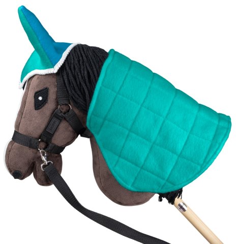 Derka dwustronna i nauszniki Skippi dla Hobby Horse - niebieska i miętowa