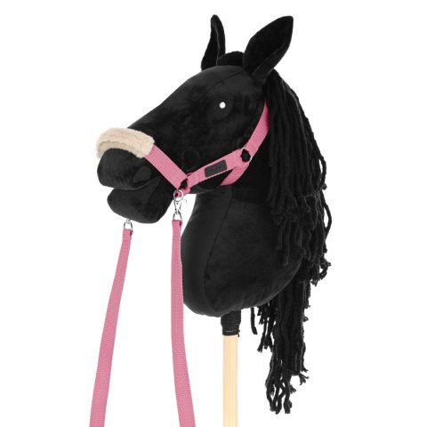 Hobby Horse A3 Skippi duży czarny, różowy kantar, wodze, mufka