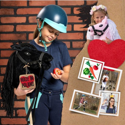 Hobby Horse A3 Skippi duży czarny, szary kantar, wodze, mufka