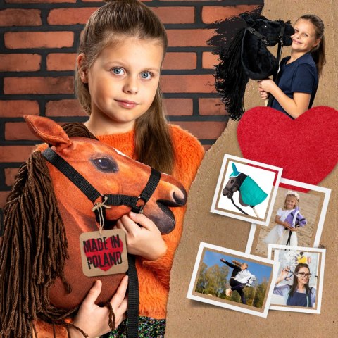 Konik na kiju z kantarem - Hobby Horse Skippi - Bursztyn - jak żywy - A3