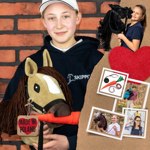 Konik na kiju z kantarem - Hobby Horse Skippi - Karmel - A3 - prezent
