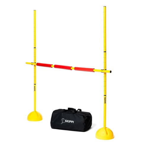 Zestaw Skippi - Hobby Horse Czarny i przeszkoda do skakania 135 cm