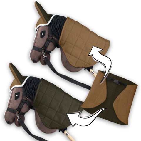 Zestaw Skippi - Hobby Horse Gniady - Derka i nauszniki - beż i oliwka