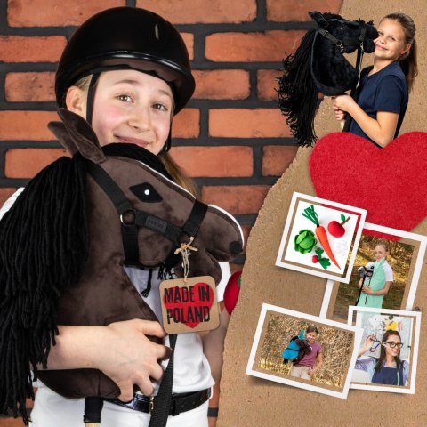 Zestaw Skippi - Hobby Horse Gniady - Derka szary i brąz - Kantar c-zielony