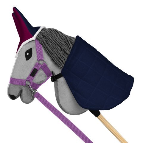 Zestaw Skippi - Hobby Horse Szary - Derka fuksja i granat - Kantar lawenda