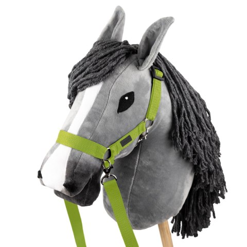 Zestaw Skippi - Hobby Horse szary i dodatkowy kantar - jasny zielony