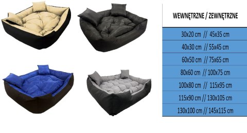 Duże Legowisko Kojec Łóżko Dla Psa Kota 115x95 cm Szare AIO FACTORY SP. Z O.O.