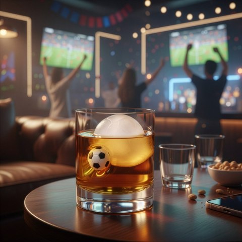 Szklanka do whisky z piłką - prezent dla kibica, piłkarza, faceta, męża
